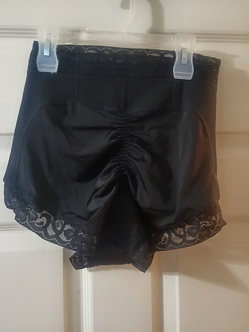 High-Waist Lace Trim Shaping Briefs - Black